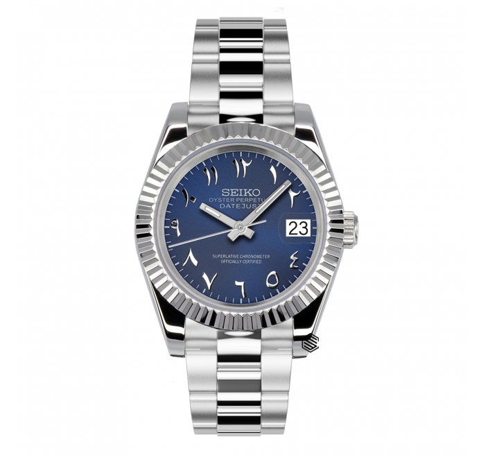 Blue Arabic Date Watch