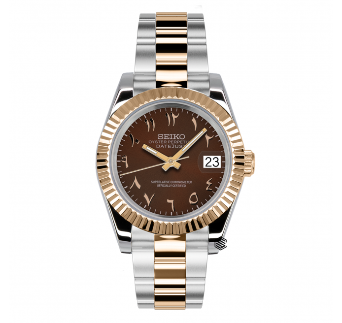 Chocolate Rose Gold Arabic DJ 39mm