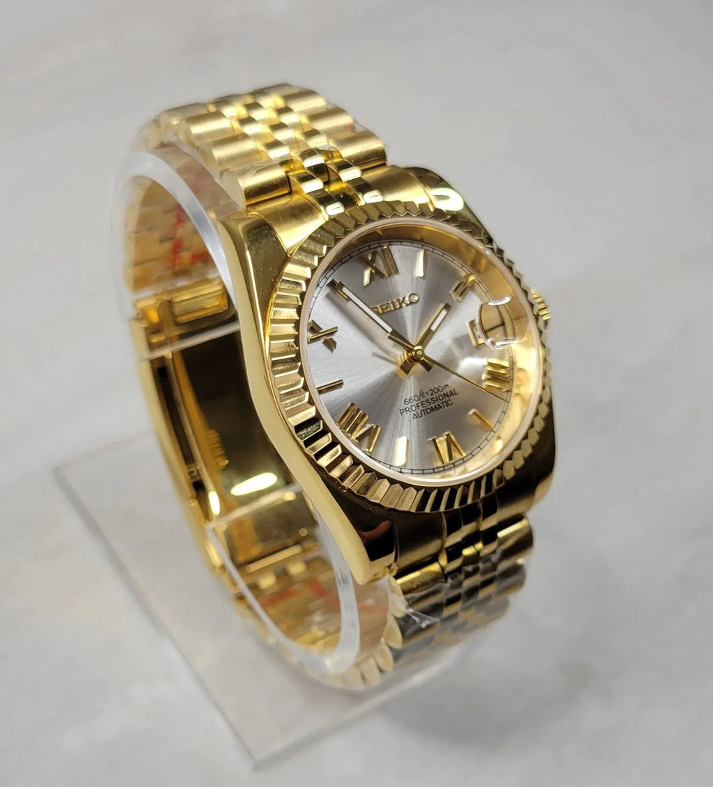 Gold Roman Numerals Date Watch