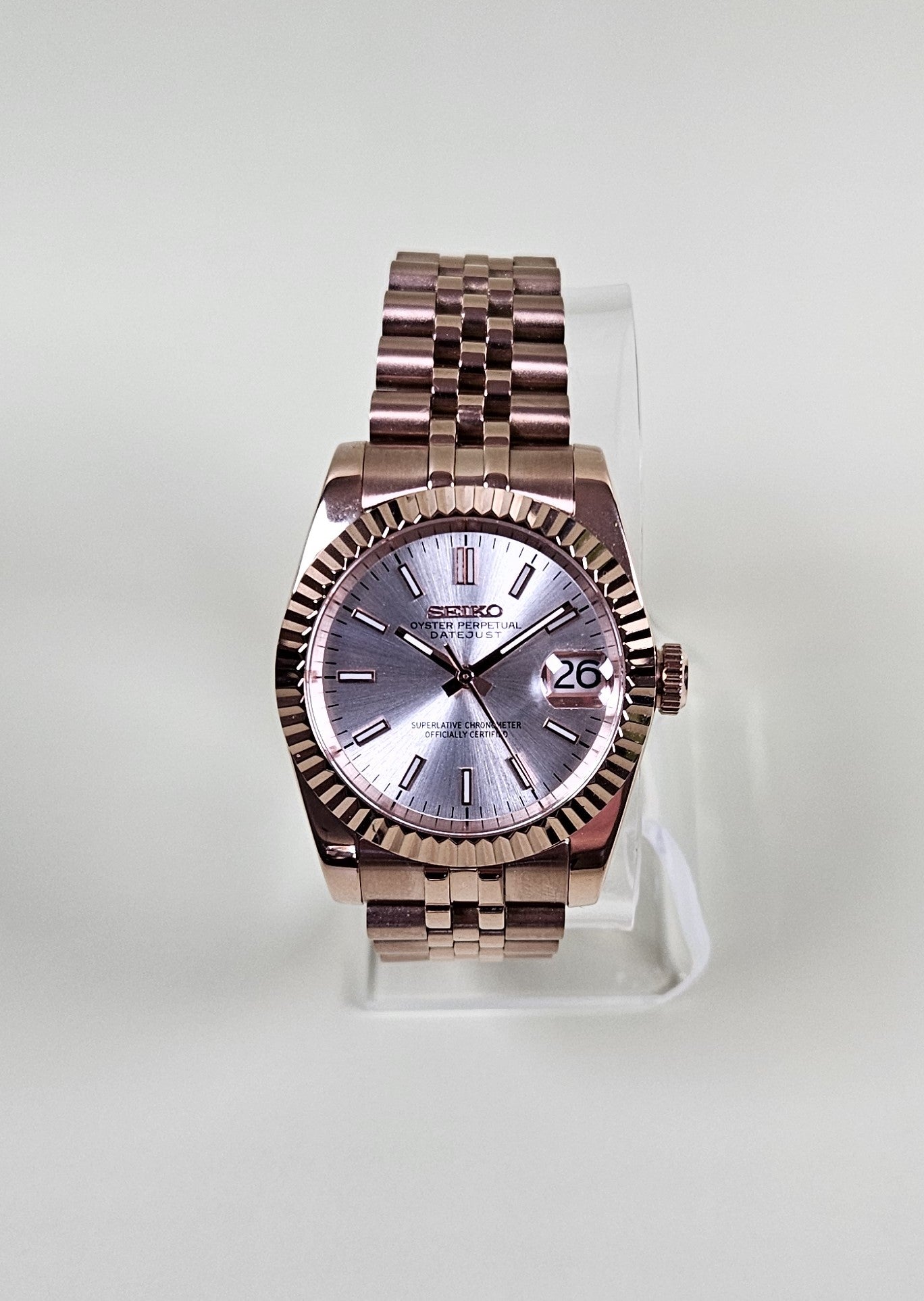 Rose Gold Two Tone Date Watch