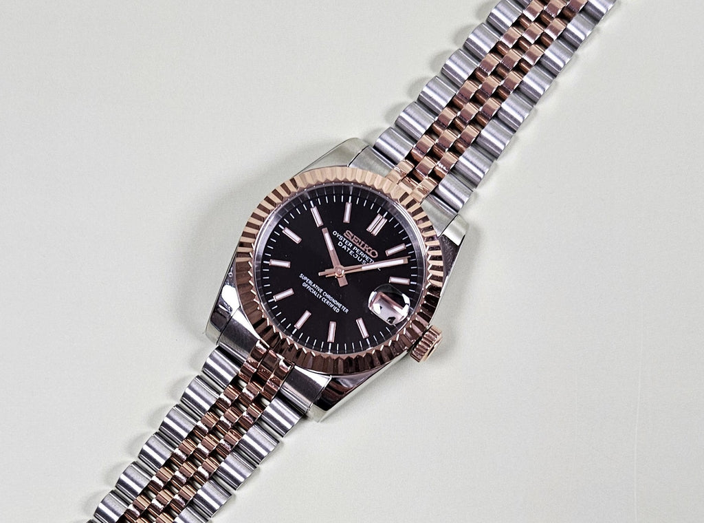Rose Gold Two Tone Date Watch